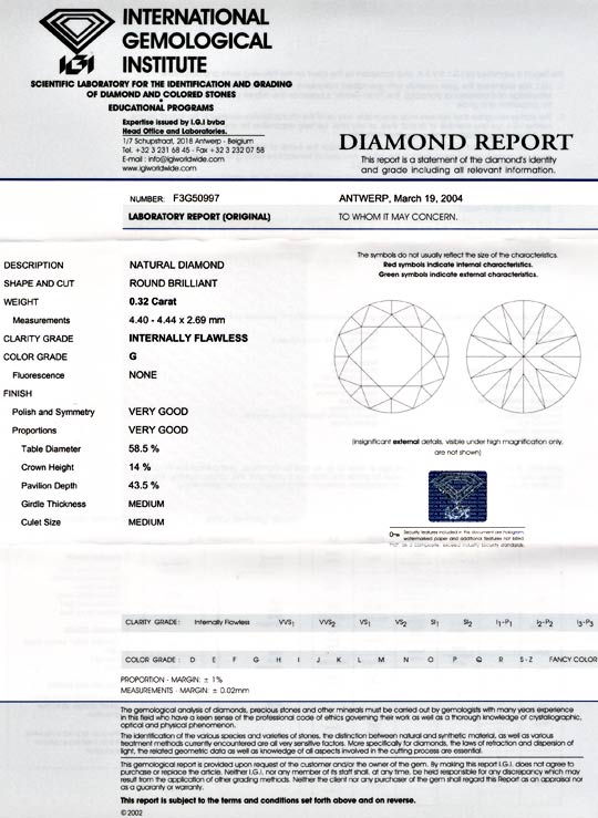 Foto 9 - Diamant IGI 0,32ct Lupenrein Top Wesselton VG VG, D5567