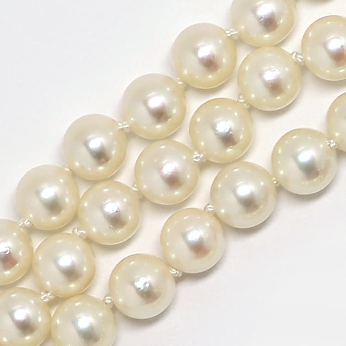 Foto 3 - Glamouröses Perlencollier dreireihig mit Diamanten, S2141