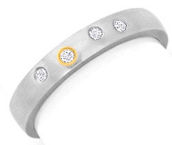 Foto 1 - Diamant-Platin-Ring mit Brillanten, Gold Einlage, S3651