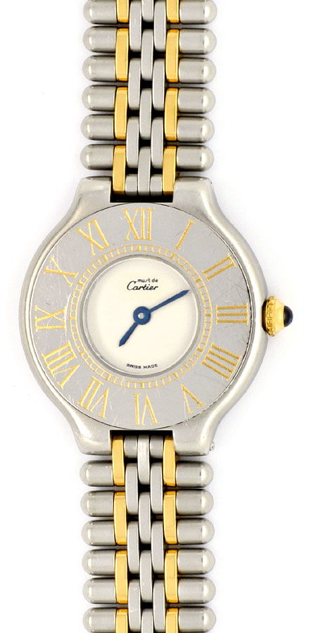 Foto 2 - Cartier 21 must de Cartier Stahl-Gold Damen-Armband-Uhr, U1519